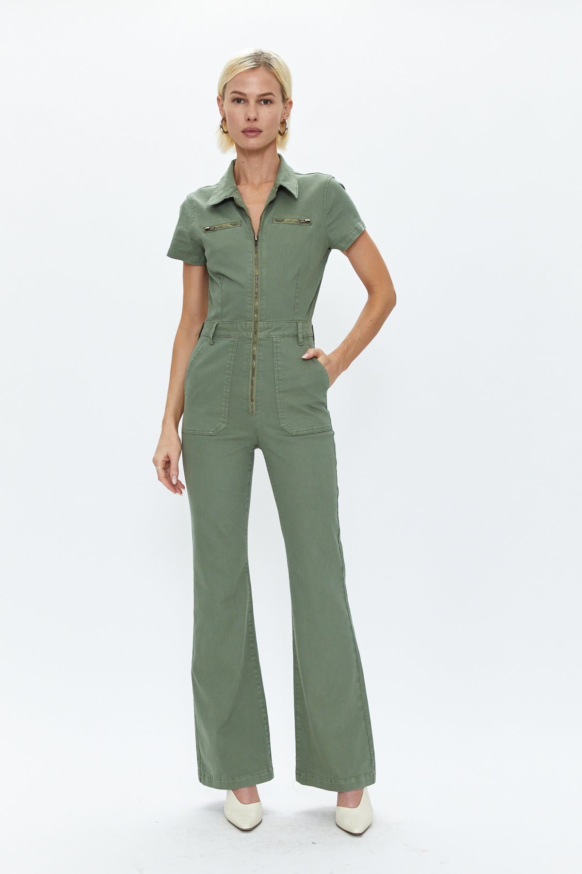 Martina Short Sleeve Flare Jumpsuit - Colonel
            
              Sale